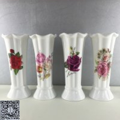 White porcelain applique single vase surface jade porcelain sense