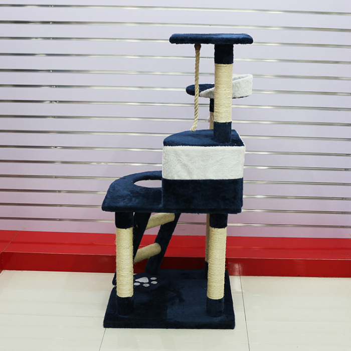 报关要素猫爬架cat tree:刨花板35%毛绒布35%纸管15%剑麻15%猫架编码