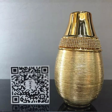 拉丝花瓶花器电镀工艺收口亮光水钻