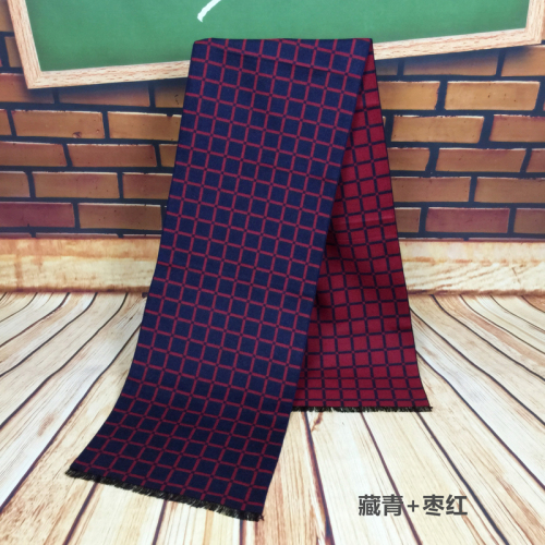 factory direct sales mixed color plaid pattern men‘s fashion scarf fashion warm