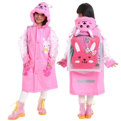 Factory direct out explosive children's inflatable doll backpack raincoat brims with reflective strip