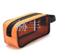 Professional Customized Mesh Fabric Wash Bag Travel Set Wash Bag Mesh Cosmetic Storage Bag