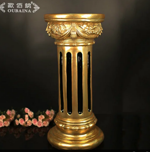 欧式新款树脂罗马柱花台家饰装饰品高端会所家饰礼品厂家直销批发