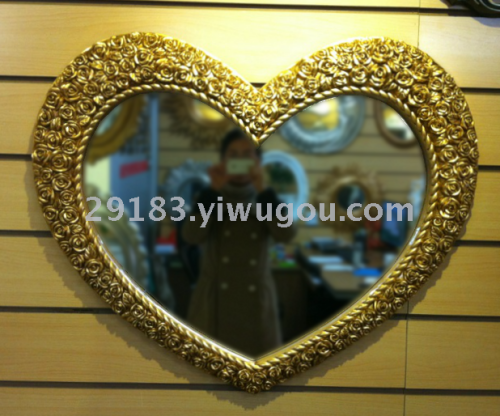 Studio High-End Wedding Photo Frame Love Bathroom Mirror Pu Decorative Mirror Hallway Mirror