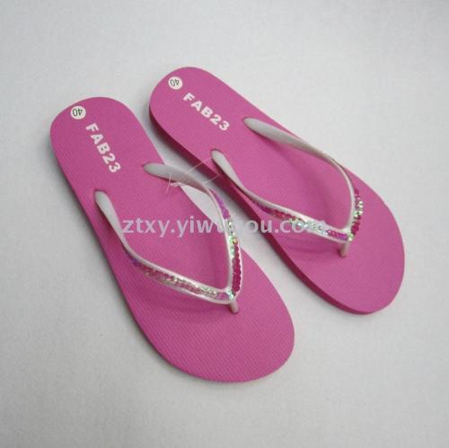 Factory Customized Pink Sequin Flip-Flops Beach Flip-Flops
