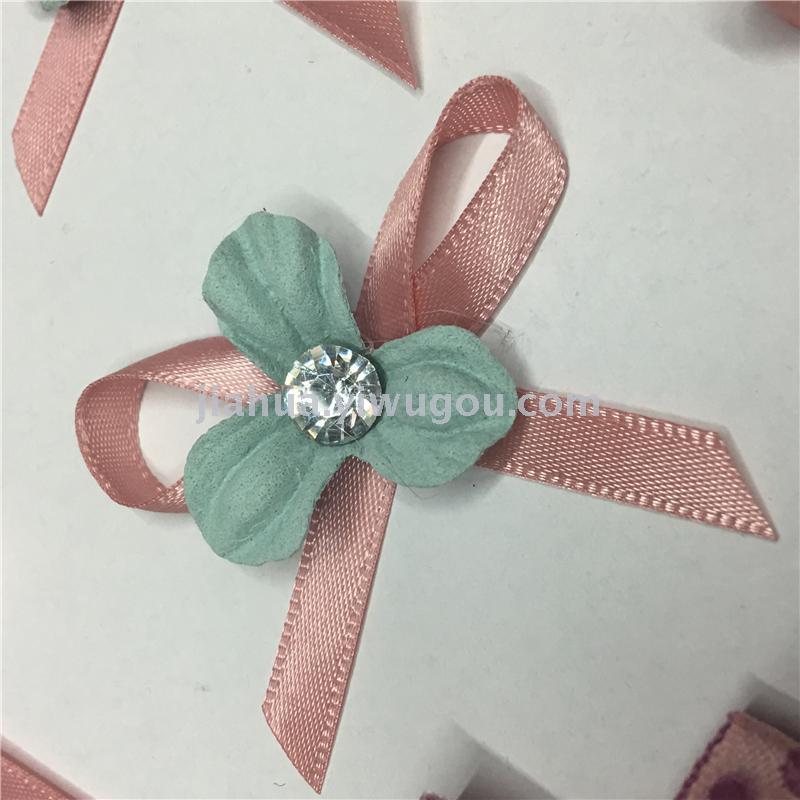 Handmade Flowers Ribbon Bow Rhinestone Socks Hat Headdress Flower Accessories