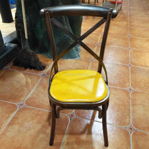 zhenjiang leisure restaurant metal x chair cross dining chair with backrest theme restaurant dining table and chair customization