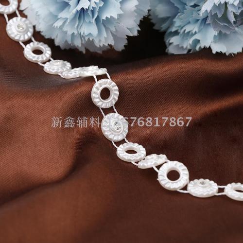 Scarf Shoes and Clothing Home Textile Hat Lace Strip Line Diamond Decorations Accessories Accessories Flower Pearl plus Rhinestone Electroplating Thread Drill
