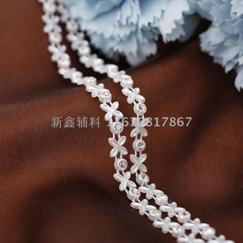 Shoes and Clothing Accessories Diamond Decorations Accessories Flower Pearl and Rhinestone Electroplating String Beads Thread Drill Gang Drill