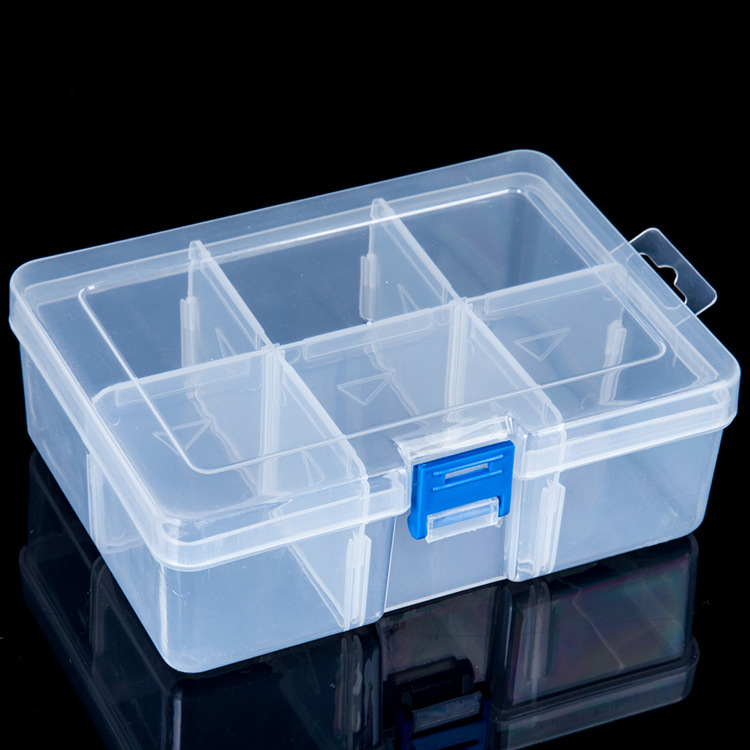 大6格透明塑料盒串珠盒多格首饰品收纳盒子家居义乌日用品