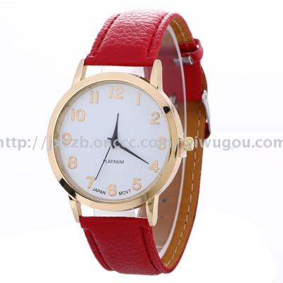 2017 simple gold digital face belt watch quick sell hot female watch