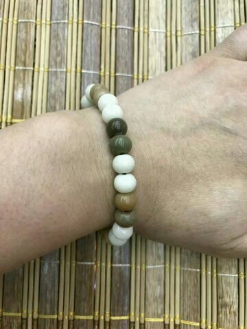 Natural Bodhi Root Bucket Beads Bracelet Jewelry Gift