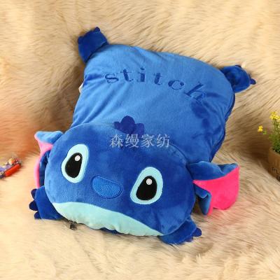 Cartoon Stitch Avatar Pattern Pillow and Blanket Birthday Gift Employee Welfare Support Customization