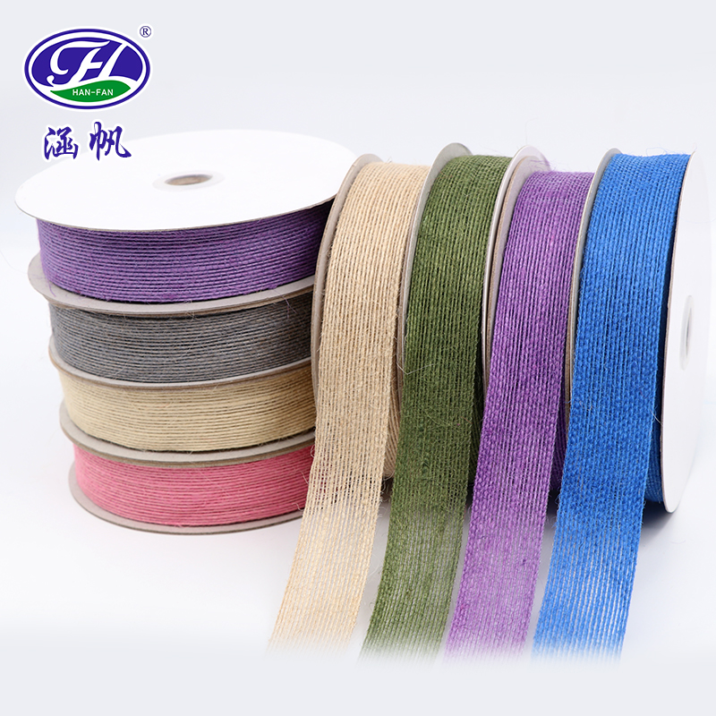 Color Volume DIY handmade decorative ribbon Linen hemp baked...
