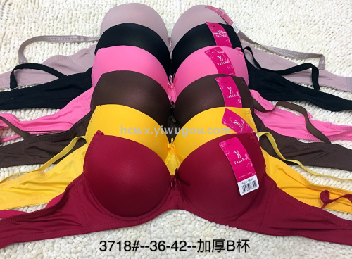 Glossy Monochrome Thick Push up Sexy Bra Factory Direct Sales Foreign Trade in Stock