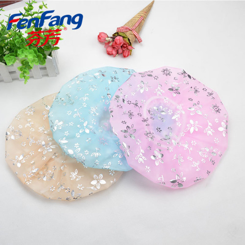 Fragrant Factory Direct Sales Double-Layer Lace Shower Cap Waterproof Shower Cap Gold Silk Lace Shower Cap