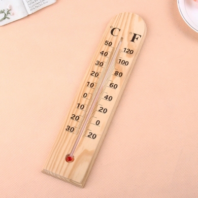 厂家直销木头温度计 室内外温度计 电子温度计
