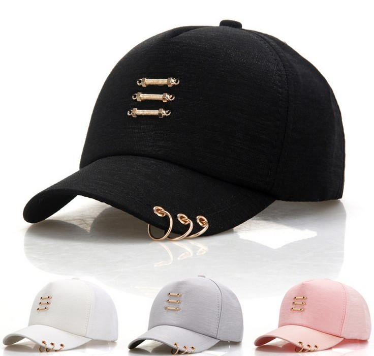 Hoop metal baseball cap for men sport street original fashion cap for women sun shade cap for tongue