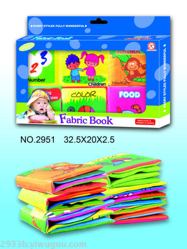 cloth book toys 6 books one color box packaging toys for children and infants