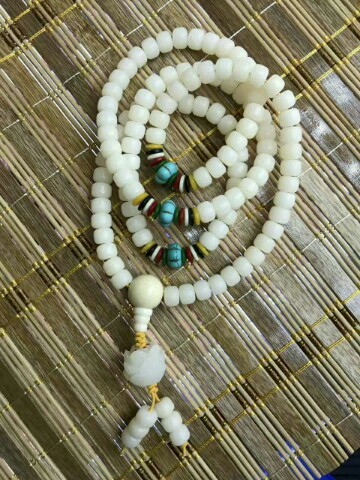 Natural Bodhi Root plus Five-Line Beads Buddha Beads Bracelet Jewelry Gift 