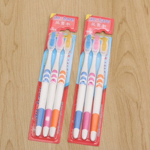 Jianyun Toothbrush Fashion Adult and Children Soft-Bristle Toothbrush Cartoon Toothbrush 3 Pack