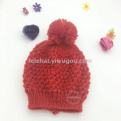 2017 foreign trade of the original single knit cap women hat pineapple needle method Iceland hair material wool cap