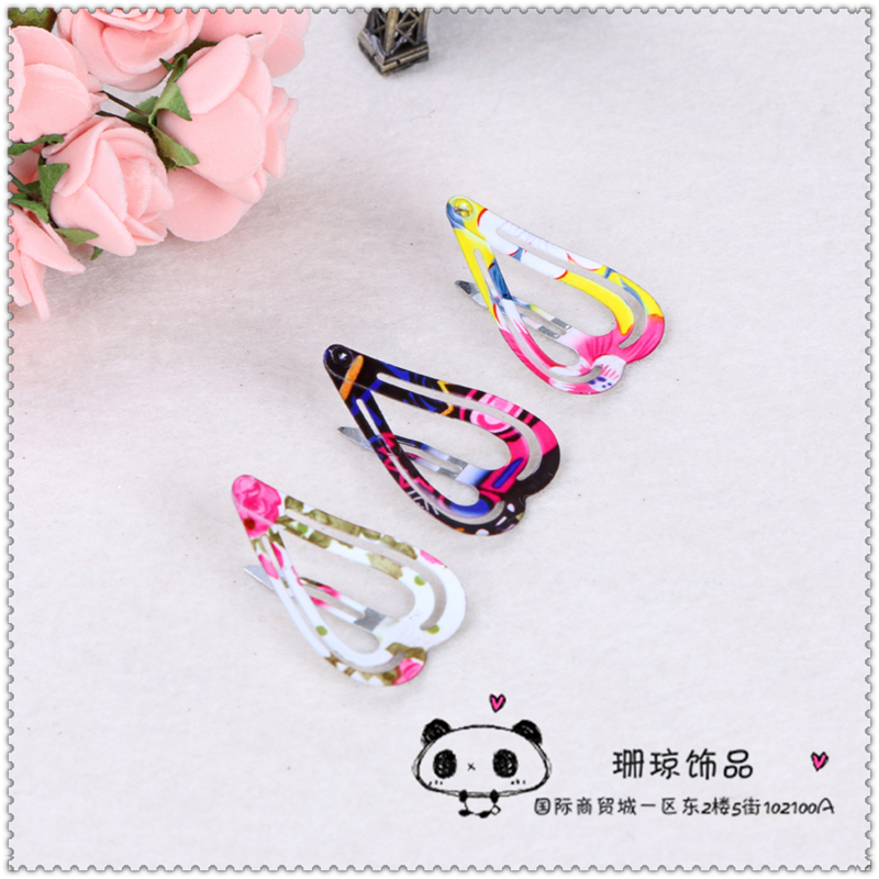 Lovely heart color spray paint ice cream BB clip hairpin side clip