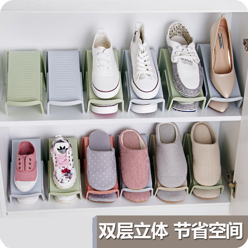 Supply Wardrobe Layered Shoes Storage Rack To Save Space Double Dimensional Three Dimensional Finishing Storage Plain Shoes