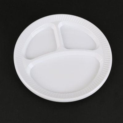Factory Disposable Plastic Plate Fruit Plate Three-Grid Tray Fast Food Plate