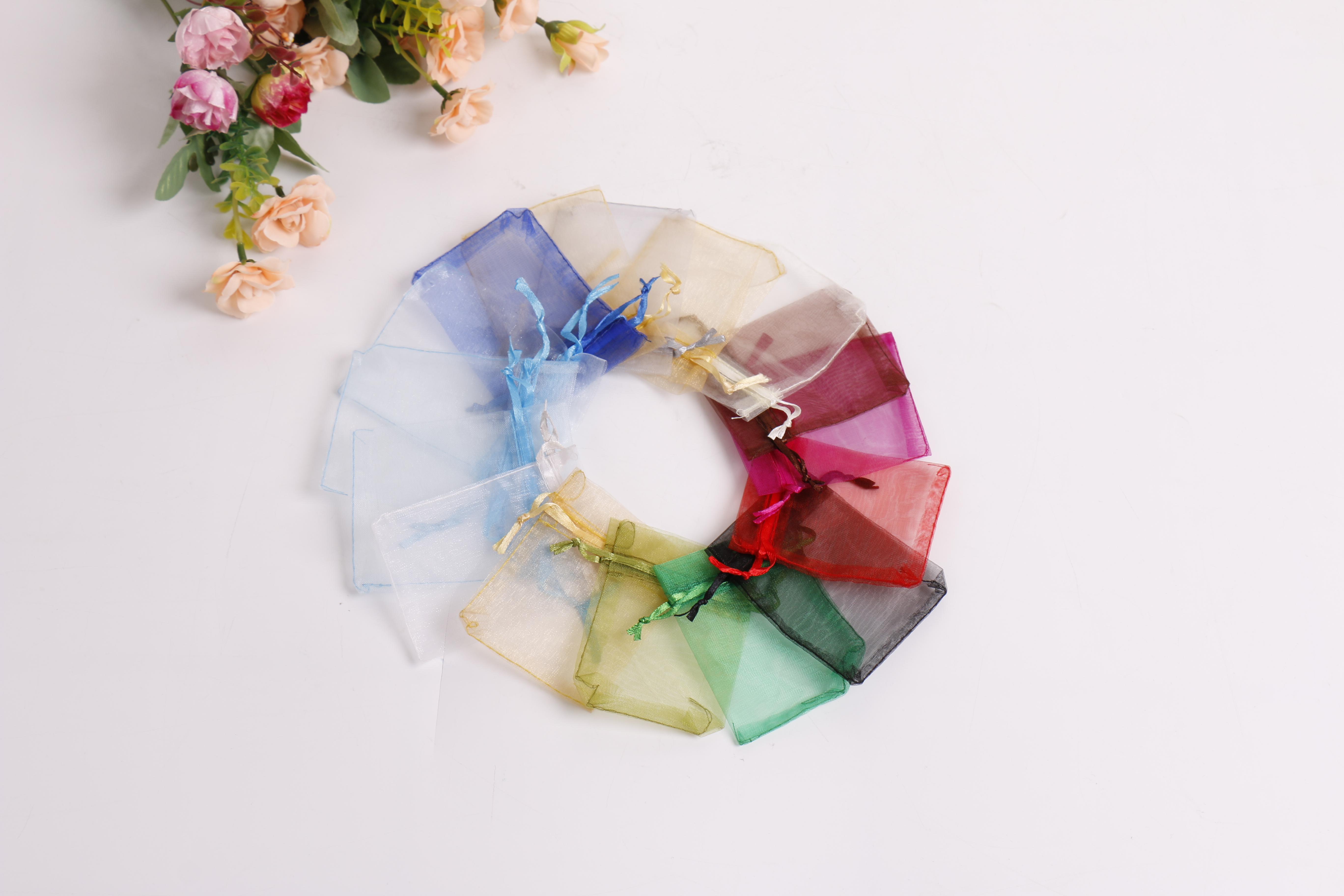 素色欧根纱束口袋,绒布袋,棉布袋,麻布袋