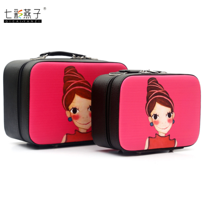 Large - capacity cosmetic bag hand - made two - piece PU PU cosmetics box professional travel waterproof storage box