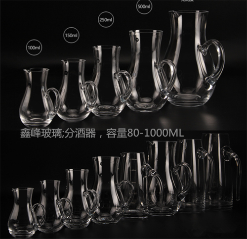 带刻度红酒分酒器 醒酒器 白酒壶 玻璃分酒器 酒壶 玻璃杯