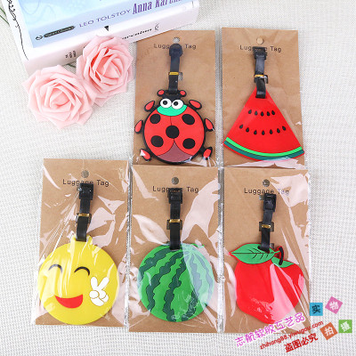Travel soft rubber luggage brand creative cartoon color buckle tag backpack pendant