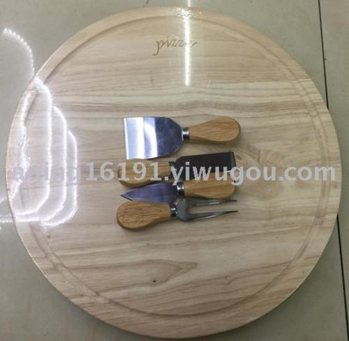 solid Wooden Rotating Cutting Board Cheese Cutting Board Chopping Board Pizza Board Customized Branded Bread Steak