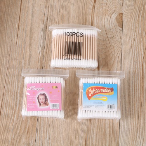 sterile cotton swab cotton swab ears double-headed boxed cosmetic cotton degreasing cotton swab 100 pieces packaging