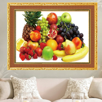Fruit foreign trade diy5d cross - embroidered diamond rubik's cube full of diamond and diamond decoration painting.