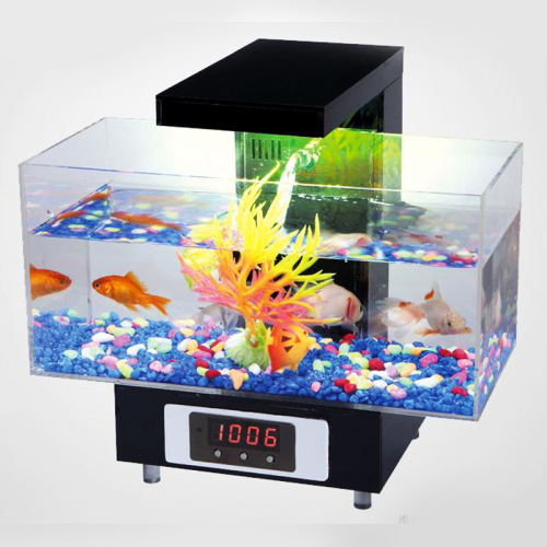 desktop aquarium usb mini small ornamental golden dragon fish acrylic ecological fish tank holiday gift