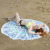 Hot Sale microfiber active printed round beach towel with tassel 