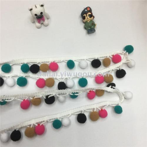 Fur Ball Manufacturers Handmade Lace Multi-Color High Elastic 1.7cm Fur Ball Clothing Home Textile Clothing Toys and Other Accessories