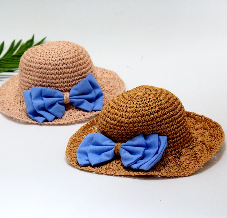 韩国新款遮阳帽女宝宝手工折叠沙滩帽渔夫帽防晒太阳帽