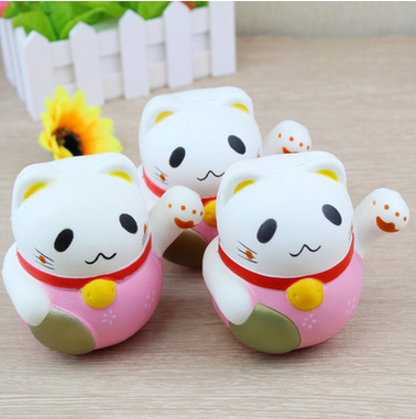PU slow rebound squishy charm Lucky cat super Meng cute early education props