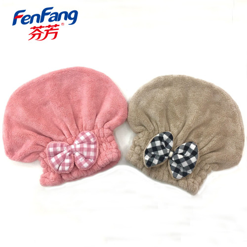Factory Soft Super Absorbent Butterfly Hair-Drying Cap Thick Elastic Headcloth Wipe Hair Quick-Drying Cap One Piece Dropshipping