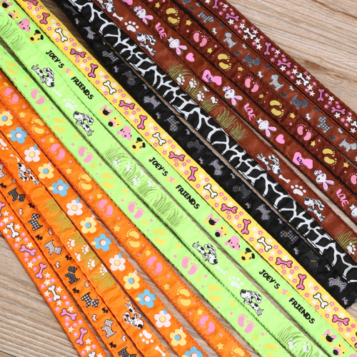 Factory Direct Sales Black Yellow Series All Kinds of Printing Webbing Accessories Pet Rope