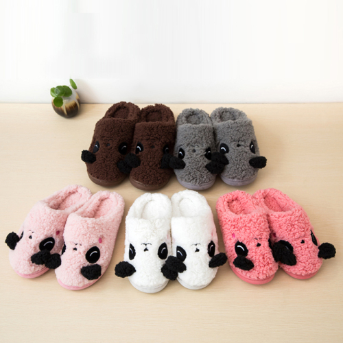 Factory Direct Sales Winter New Home Warm Non-Slip Cute Couple Lamb Wool Cotton Slippers