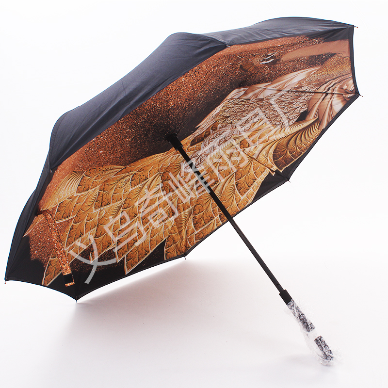 雨伞伞8iou-01 高端反向遮阳伞(黄孔雀)_浙江义乌奇峰雨伞_义乌购