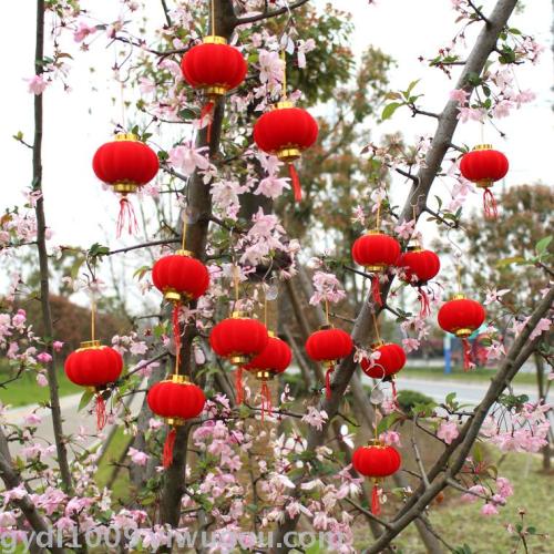 # Spring Festival New Year Flocking Small Bell Pepper Stage Decoration Small Red Lantern Blow Molding Plastic Small Bell Pepper 