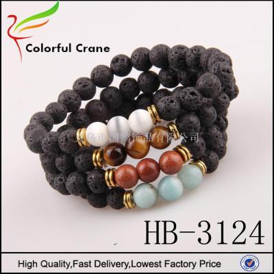 Natural volcanic stone bracelet