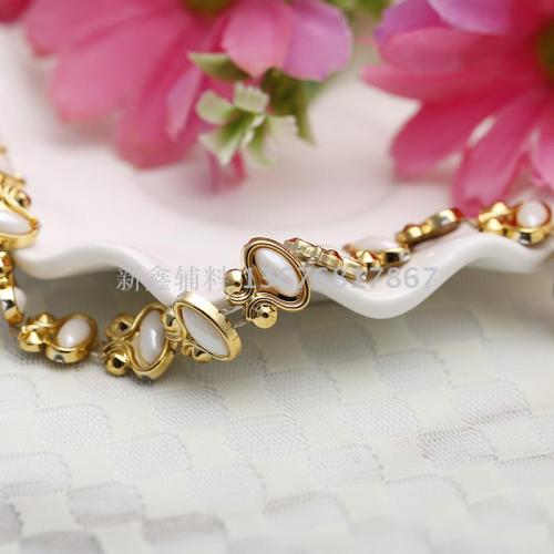 Jewelry Accessories Accessories Flower UV Plating plus Rhinestone Pearl Diamond Connecting Beads line Drill Row Drill 