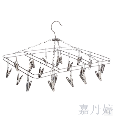 Multi-function 20 stainless steel clothes-rack multi-clip folding laundry rack to protect the socks and socks.