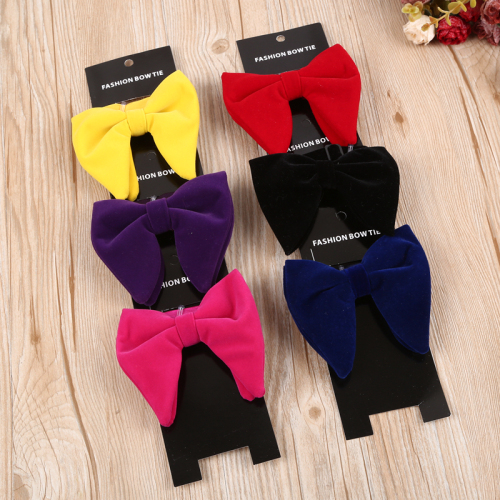 factory direct long three-dimensional flannel butterfly bow tie all-match bow tie